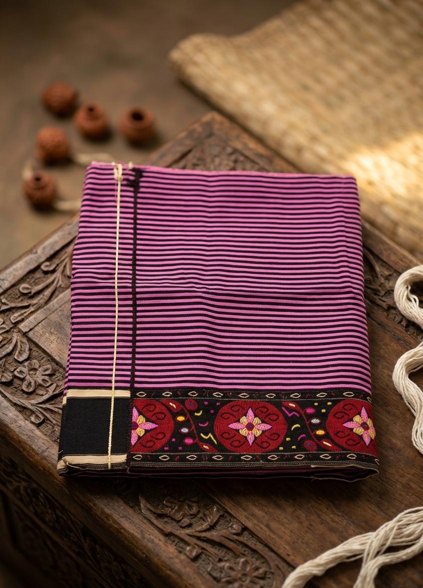 Mayek Naibi Phanek – Vibrant Orchid Pink Traditional Weave