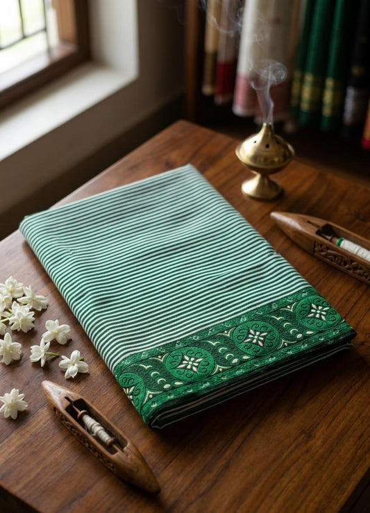 Mayek Naibi Phanek – Emerald Green Heritage Weave