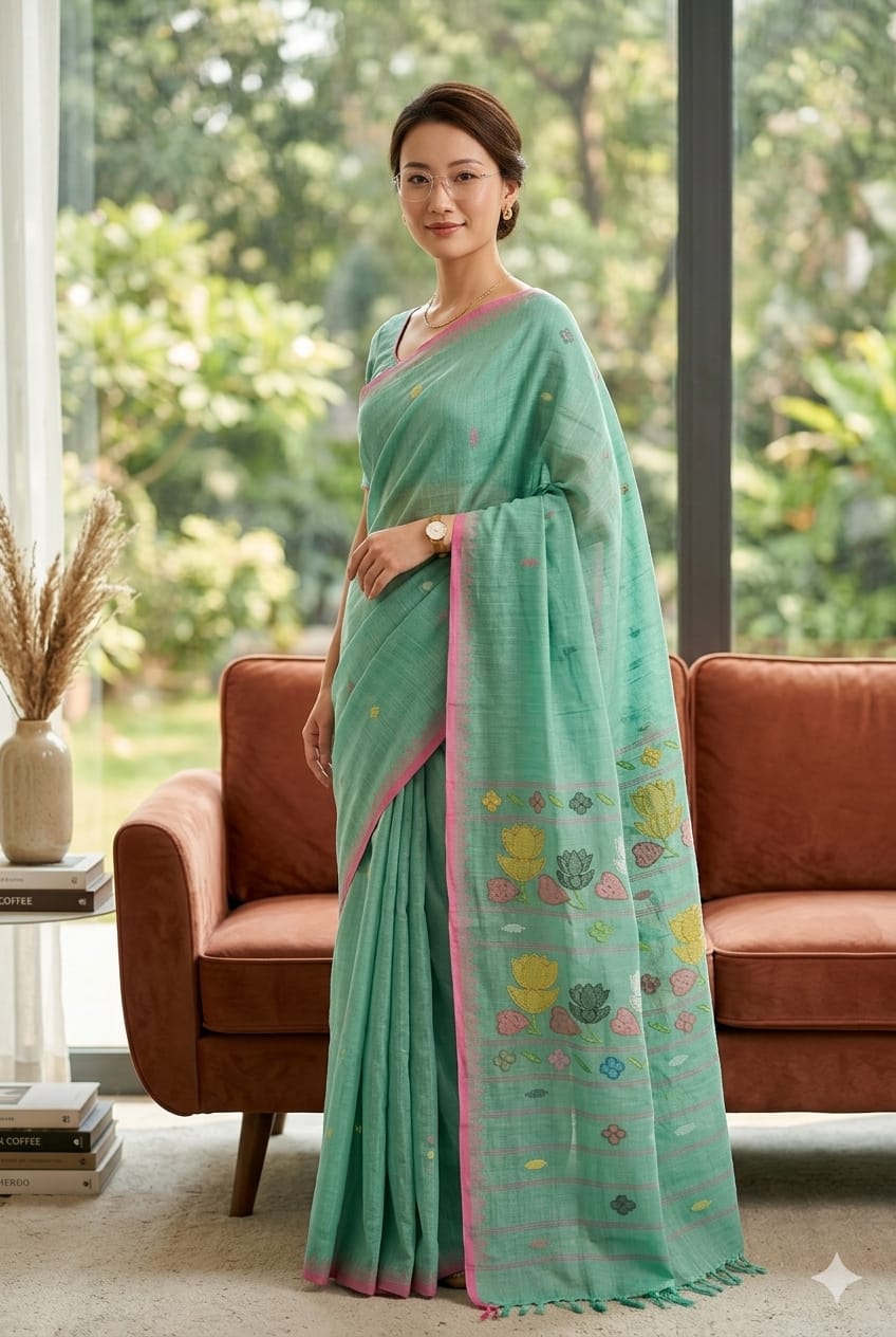 BEDA Heritage Lotus Bloom Saree
