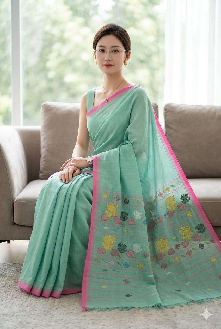 BEDA Heritage Lotus Bloom Saree