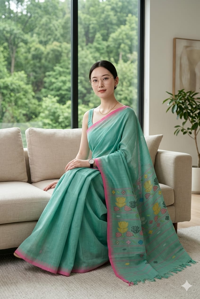 BEDA Heritage Lotus Bloom Saree