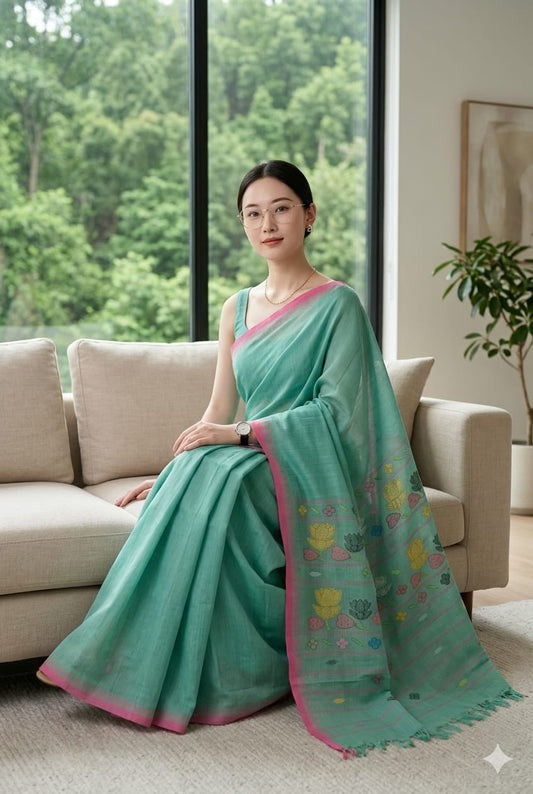 BEDA Heritage Lotus Bloom Saree