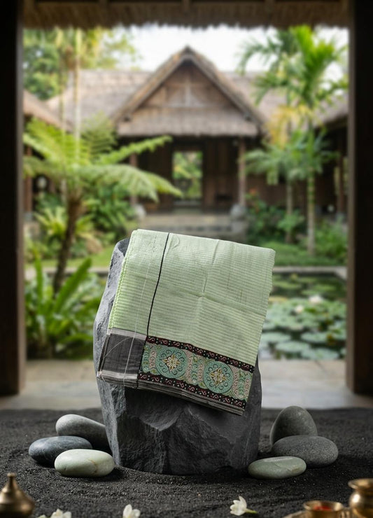 Mayek Naibi Phanek – Mint Green Heritage Weave