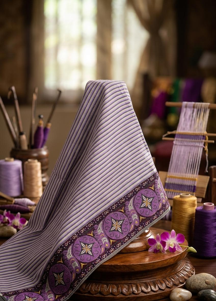 Mayek Naibi Phanek – Lavender Mist Traditional Weave