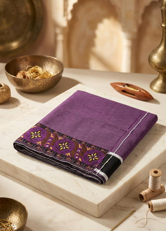 Mayek Naibi Phanek – Royal Purple Traditional Weave