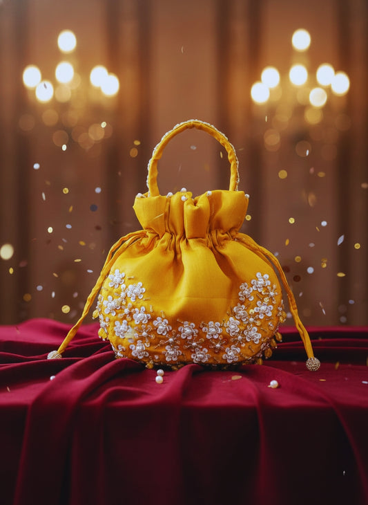 Mustard Yellow Wedding Potli Bag