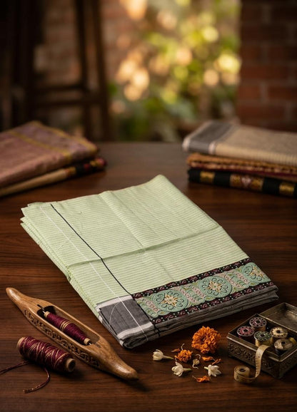 Mayek Naibi Phanek – Mint Green Heritage Weave